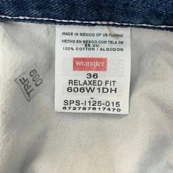 Wrangler Men 36 Relaxed Fit Denim Jean Shorts Midrise Cotton Dark Wash Bermuda - Picture 5 of 5